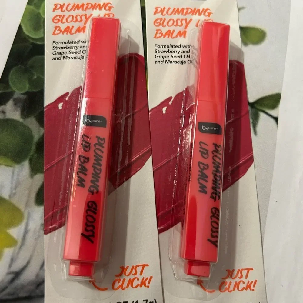 🛍️ 2pk B Pure Watermelon Red Plumping Glossy Lip Balm Strawberry Grape💥